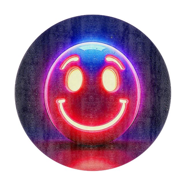 Neon Smile: Happy Glow Schneidebrett (Vorderseite)