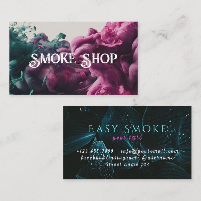 Neon Smoke Shop Carte de visite (Devant / Derrière)