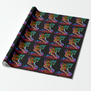 Neon Sneaker Geschenkpapier