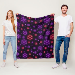 Neon Snowflakes Fleecedecke