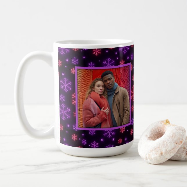 Neon Snowflakes Kaffeetasse (Mit Donut)