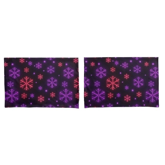 Neon Snowflakes Kissenbezug (Vorderseite-Set)