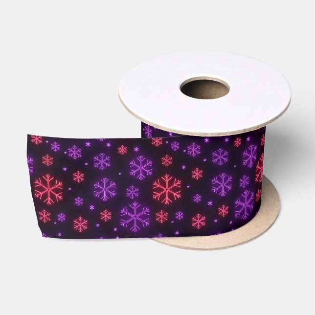 Neon Snowflakes Satinband (Spule)