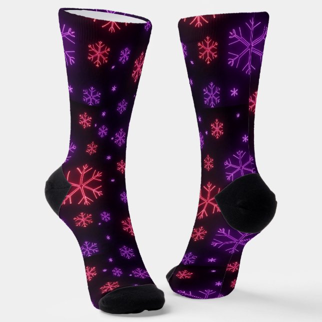 Neon Snowflakes Socken (Gewinkelt)
