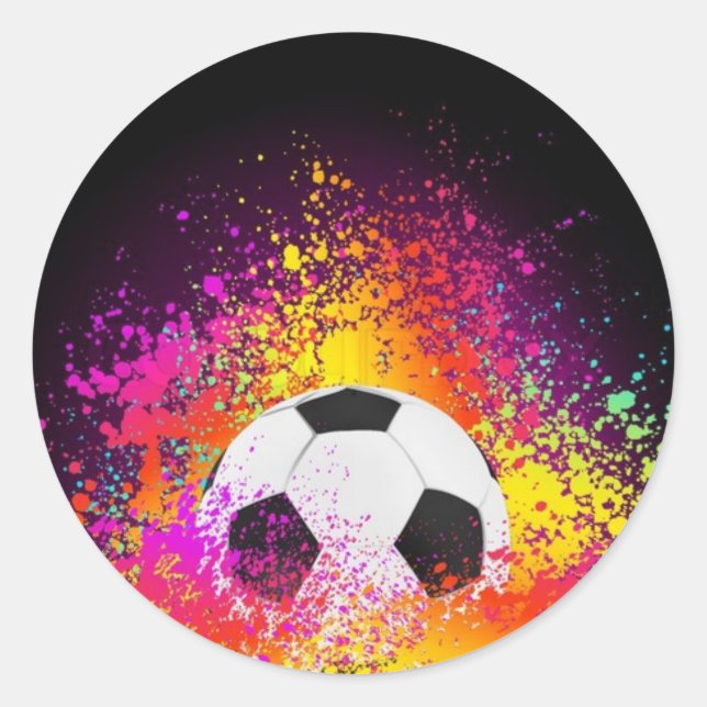 Neon Soccer Ball Stickers (Vorderseite)