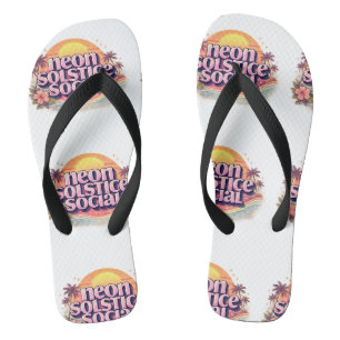 Neon-Sonnenwende-Sozial-Retro Vintage-Pastell-St Flip Flops
