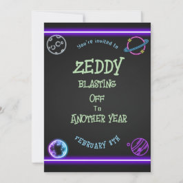 Neon Space Einladung
