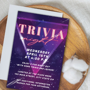 Neon Space Trivia Night Einladung