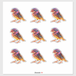 Neon Sparrow mit leuchtenden Akzenten Aufkleber