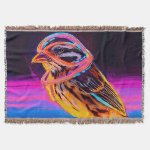 Neon Sparrow mit leuchtenden Akzenten Decke