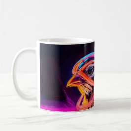 Neon Sparrow mit leuchtenden Akzenten Kaffeetasse