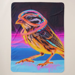 Neon Sparrow mit leuchtenden Akzenten Sherpadecke