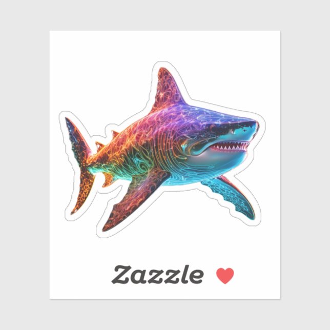 Neon Spectrum Shark Aufkleber (Blatt)