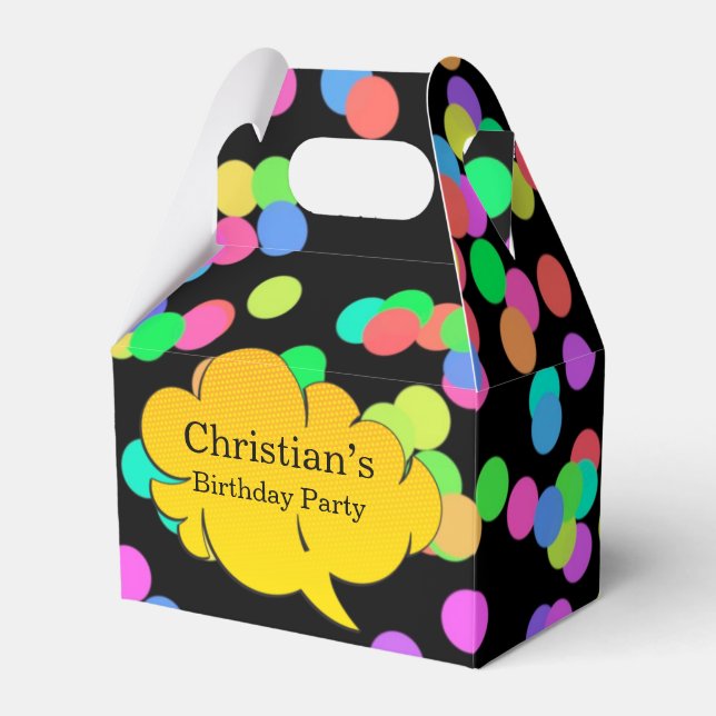Neon Speech Bubble Birthday Party Geschenkschachtel (Vorderseite)