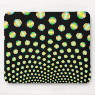 Neon Spheres auf Black Mousepad
