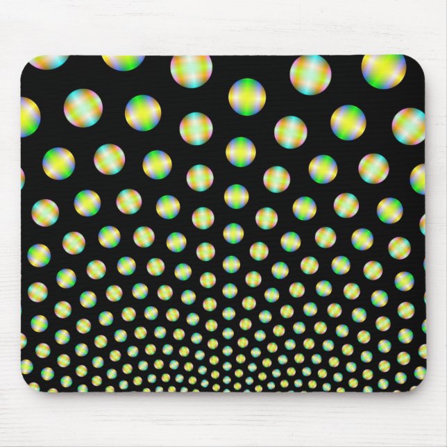 Neon Spheres auf Black Mousepad (Vorne)