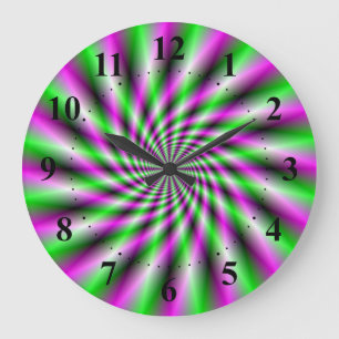 Neon Spinning Wheel Playing Wall Clock Große Wanduhr