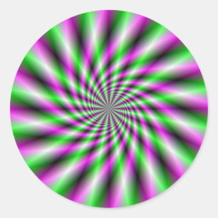 Neon Spinning Wheel Round Aufkleber