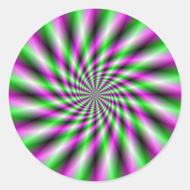 Neon Spinning Wheel Round Aufkleber (Vorderseite)