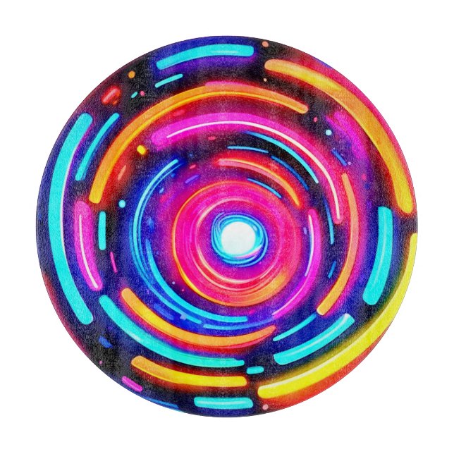 Neon Spiral Light Art Schneidebrett (Vorderseite)