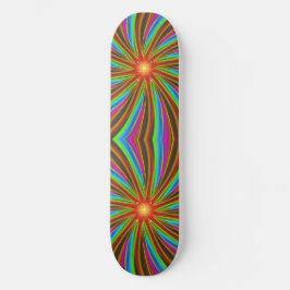 Neon Spiral Vortex – Vibrant Fractal Motion Design Skateboard