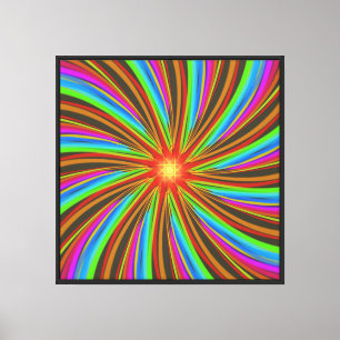 Neon-Spiral-Wirbel – Lebendiges Fraktal-Bewegungsd Leinwanddruck