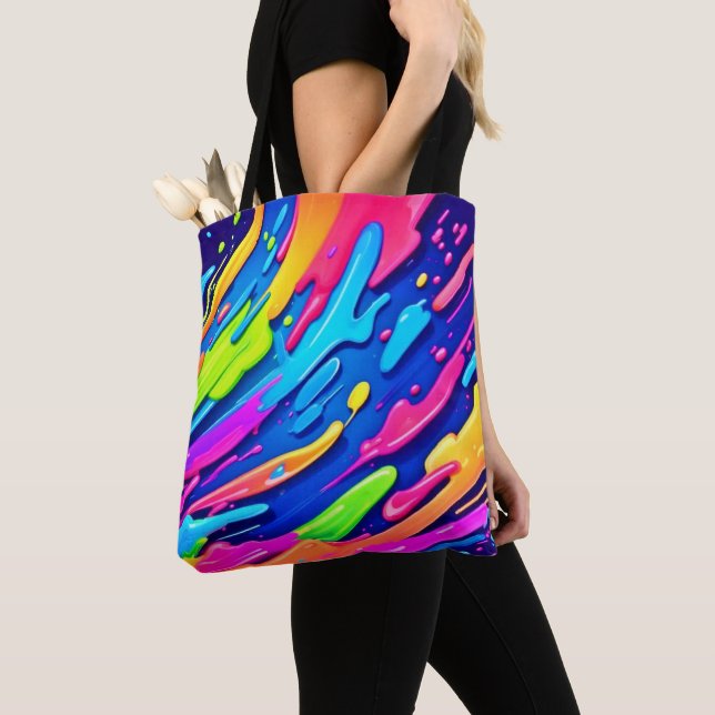 Neon Splash Abstrakt Art Magic Tasche (Von Nahem)