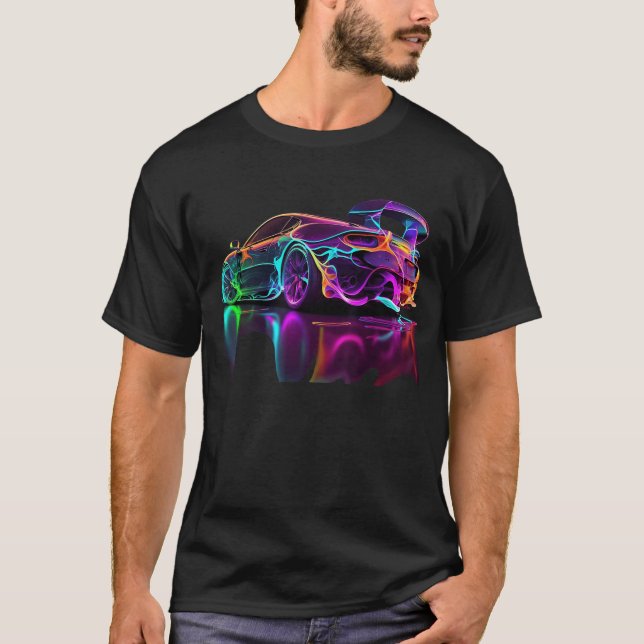 Neon Sports Car retro T-Shirt (Vorderseite)