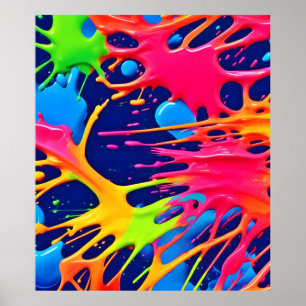 Neon Spritzer: Abstrakte und lebendige Kunst Poster