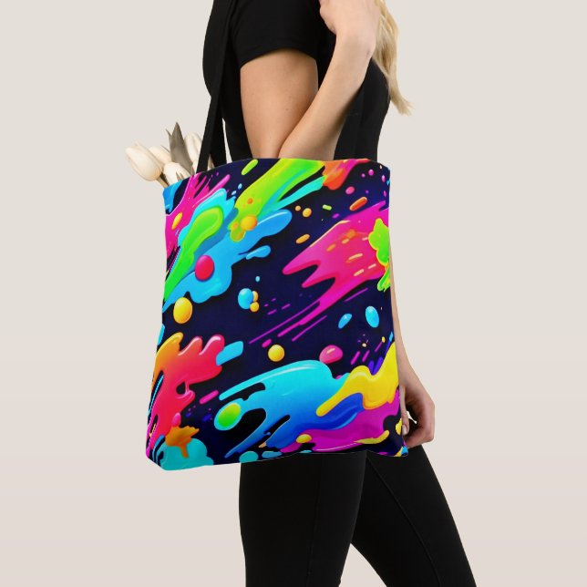 Neon Spritzer Flow Art Tasche (Von Nahem)