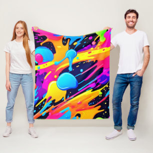 Neon-Spritzmalerei-Kunst Fleecedecke