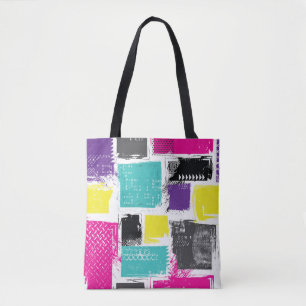 Neon Squares Retro Abstraktes Muster Tasche