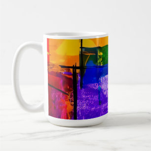 Neon-Stadt-Farbfeld Kaffeetasse