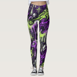 Neon-Stammes-Schleim Y2K nahtloses Muster Leggings