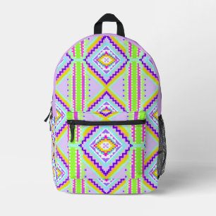 Neon-Stammes-Träume-Kaleidoskop Bedruckter Rucksack