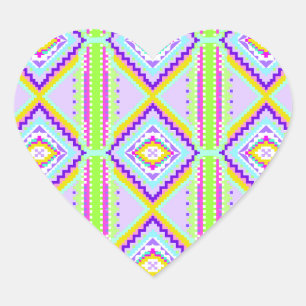 Neon-Stammes-Träume-Kaleidoskop Herz-Aufkleber