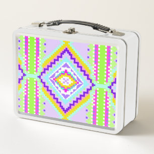 Neon-Stammes-Träume-Kaleidoskop Metall Brotdose