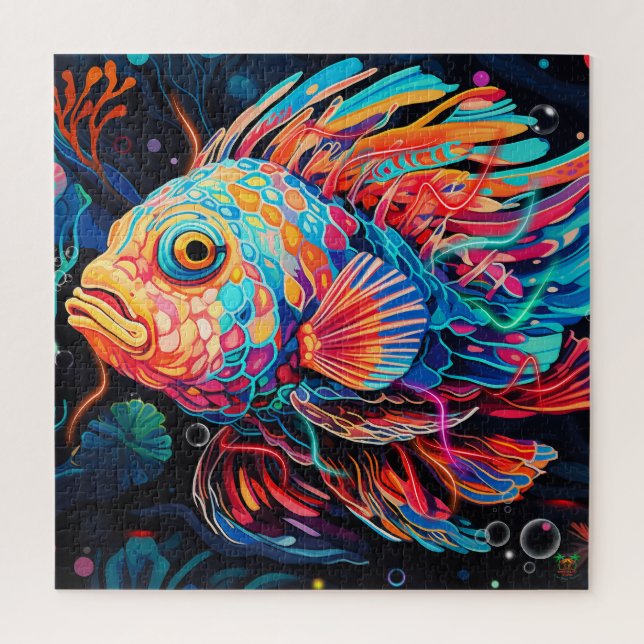 🐙 Neon Stargazer Fish (Vertikal)