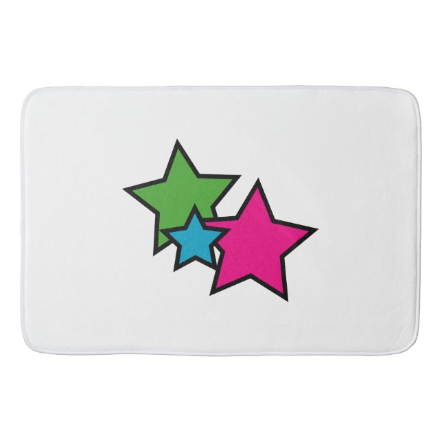 Neon Stars Badematte (Vorderseite)