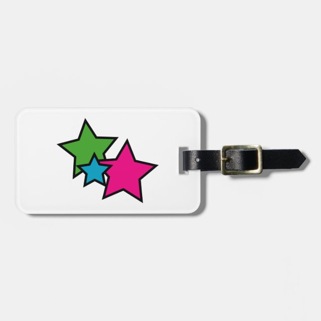 Neon Stars Gepäckanhänger (Vorderseite horizontal)