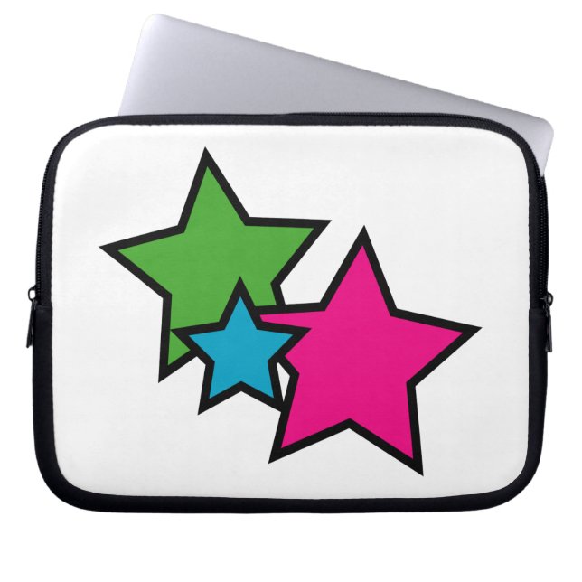Neon Stars Laptopschutzhülle (Vorderseite)