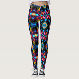 Neon Sternexplosion Kaleidoskop Leggings