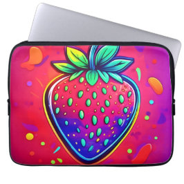 Neon Strawberry Pop Laptopschutzhülle