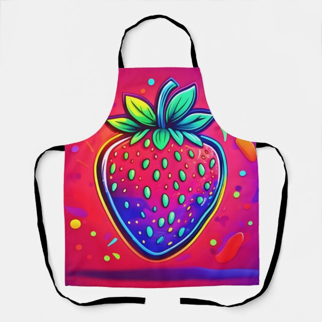 Neon Strawberry Pop Schürze (Vorderseite)