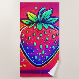 Neon Strawberry Pop Strandtuch