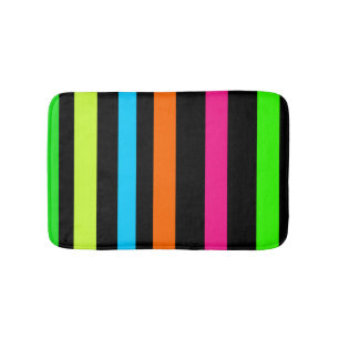 Neon-Streifenmuster Badematte
