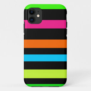 Neon-Streifenmuster iPhone 11 Hülle