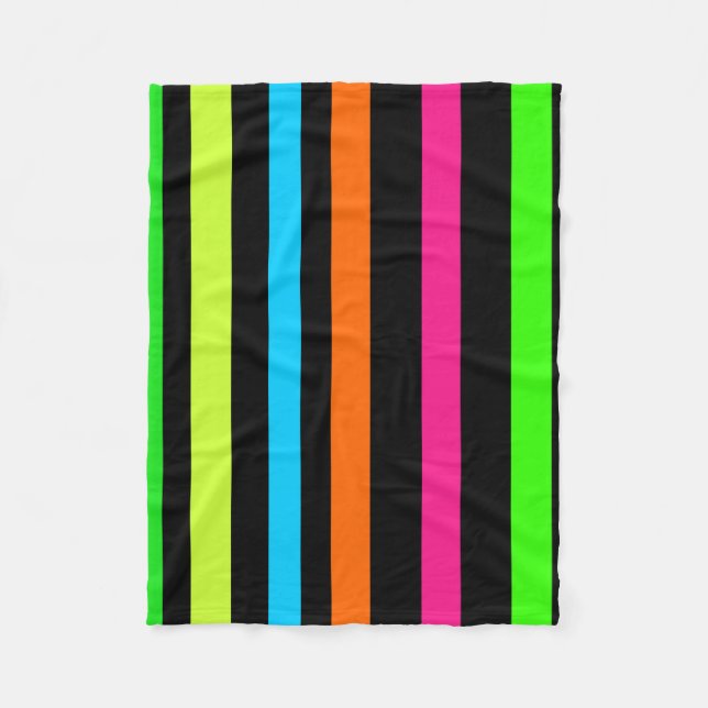 Neon-Streifenmuster Fleecedecke (Vorderseite)