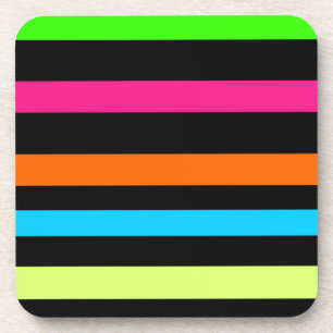 Neon-Streifenmuster Getränkeuntersetzer