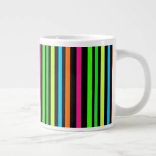 Neon-Streifenmuster Jumbo-Tasse